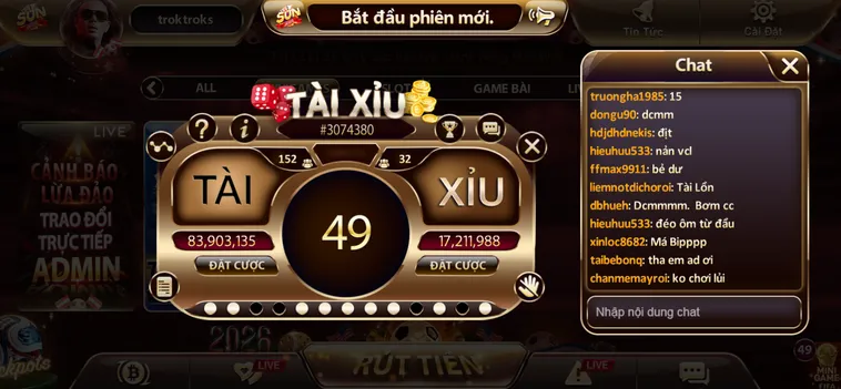 Giao Diện Trò Chơi Đỉnh Cao Minigame Tài Xỉu Tại SunWin Cho Mọi Cược Thủ Đẳng Cấp