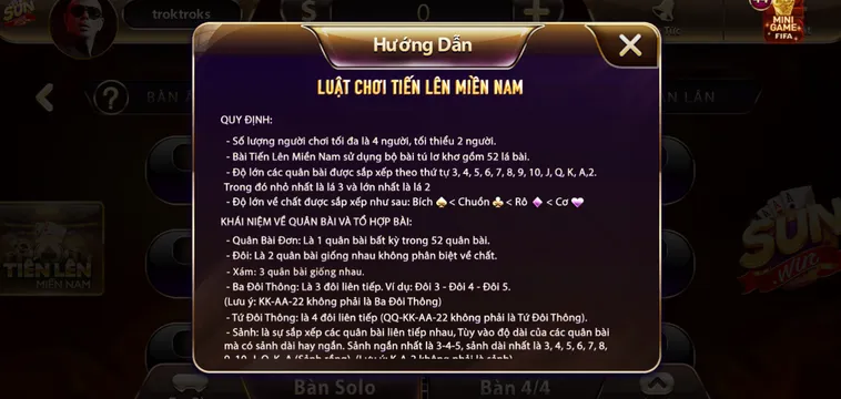 Tiến Lên Miền Nam Tại SunWin Đấu Trường Đỉnh Cao Cho Các Tay Chơi Bài Bạc